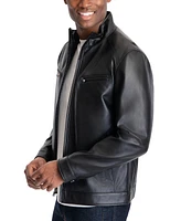 Michael Kors Men's Perforated Faux Leather Moto Jacket, Created for Macy's