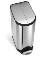 simplehuman Brushed Stainless Steel 30 Liter Fingerprint Proof Butterfly Step Trash Can