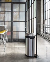 simplehuman Brushed Stainless Steel 60 Liter Semi Round Open Trash Can