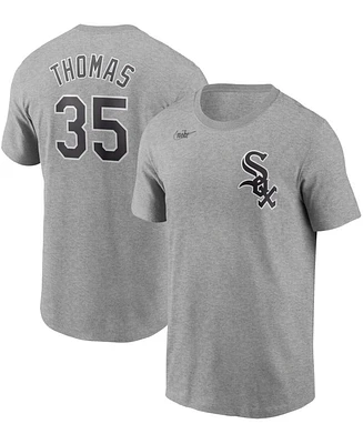 Men's Frank Thomas Gray Chicago White Sox Cooperstown Collection Name and Number T-shirt