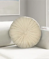 Button Tufted Velvet Decorative Pillow, 16" Round