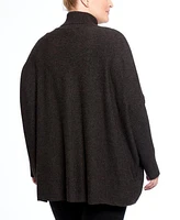 Joseph A Plus Sized Long Sleeve Turtleneck Poncho Sweater