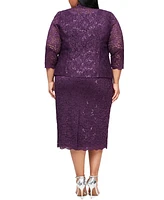 Sl Fashions Plus 2-Pc. Lace Jacket & Sheath Dress Set