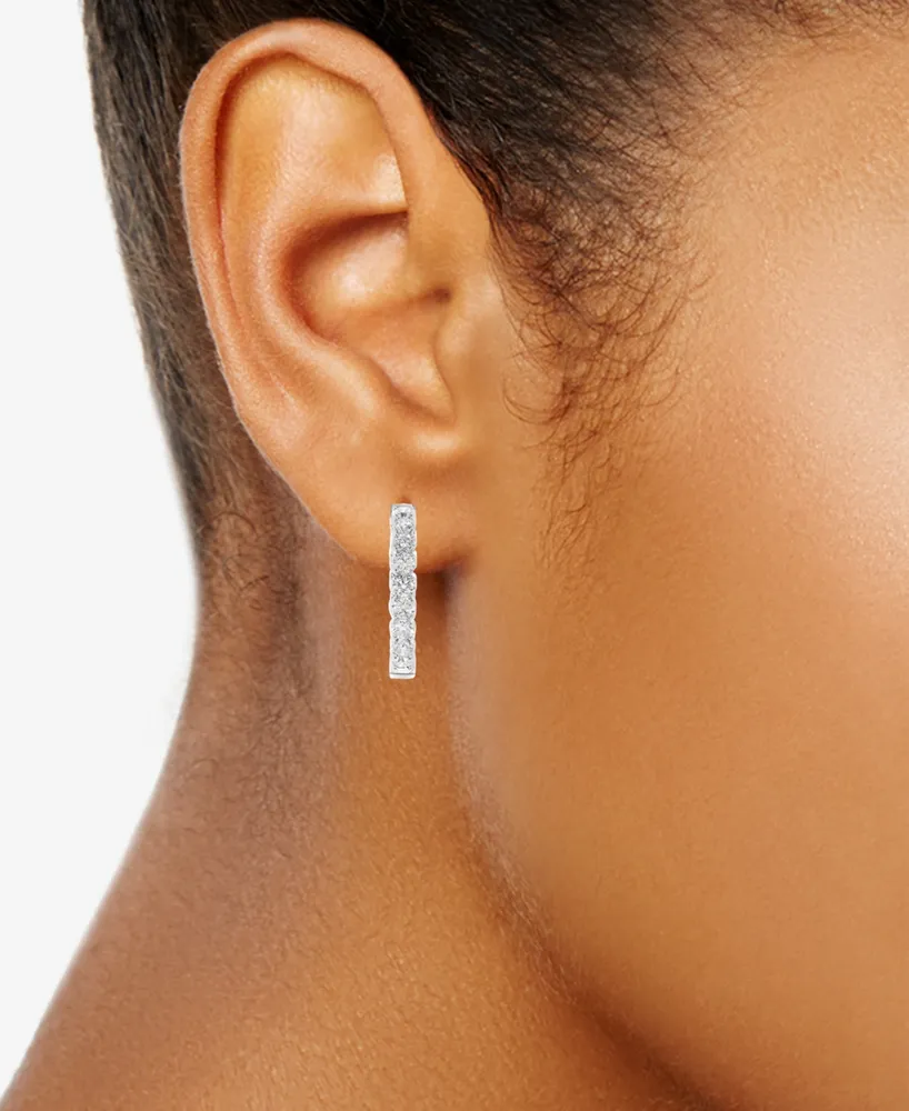 Diamond In & Out Hoop Earrings (4 ct. t.w.) in 14k White Gold