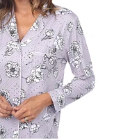 White Mark Women's Long Sleeve Floral Pajama Set, 2-Piece