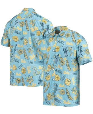 Men's Light Blue Ucla Bruins Vintage-Like Floral Button-Up Shirt