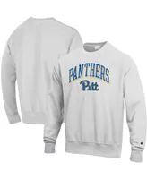 Men's Gray Pitt Panthers Arch Over Logo Reverse Weave Pullover Sweatshirt