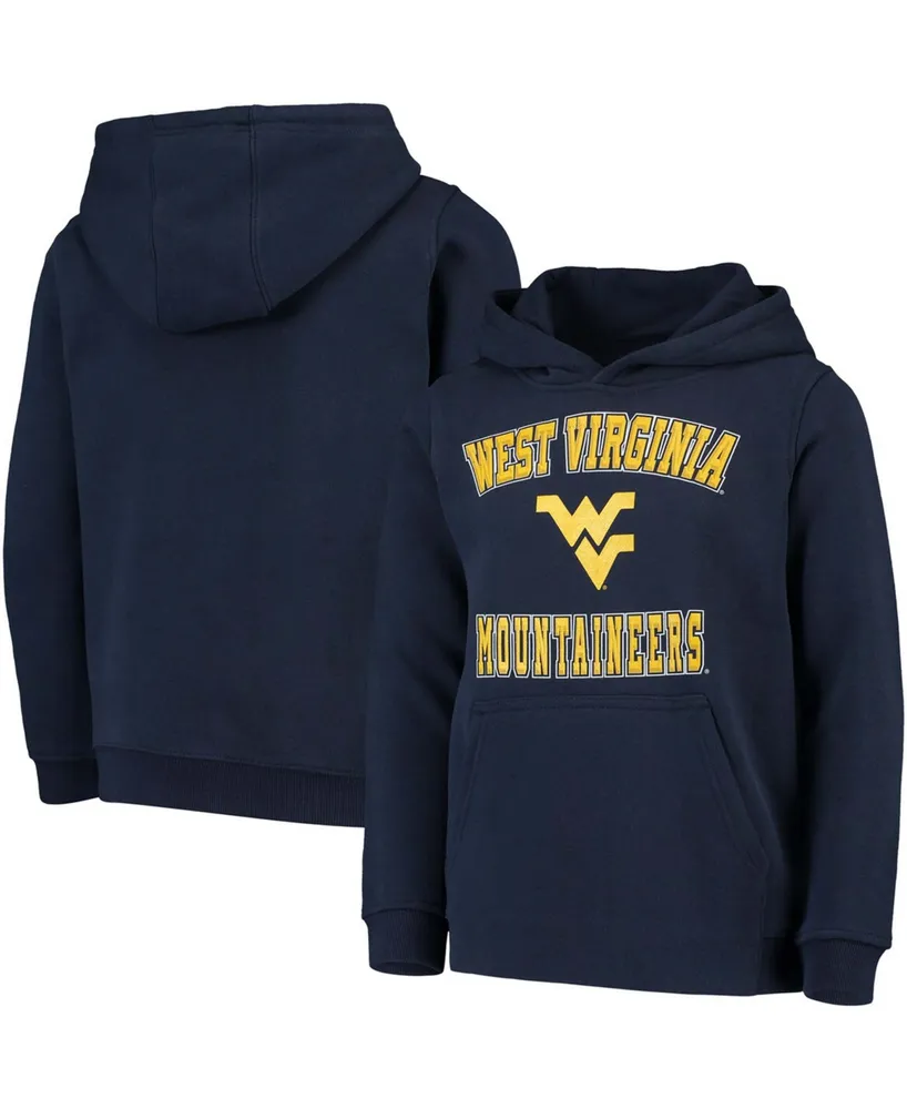 Big Boys and Girls Navy West Virginia Mountaineers Big Bevel Pullover Hoodie