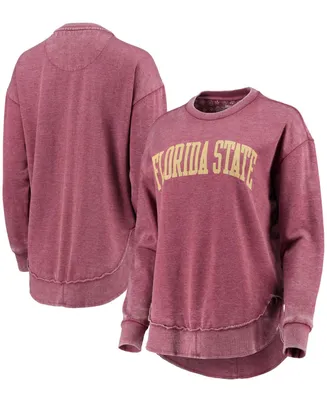 Women's Garnet Florida State Seminoles Vintage-Like Wash Pullover Sweatshirt