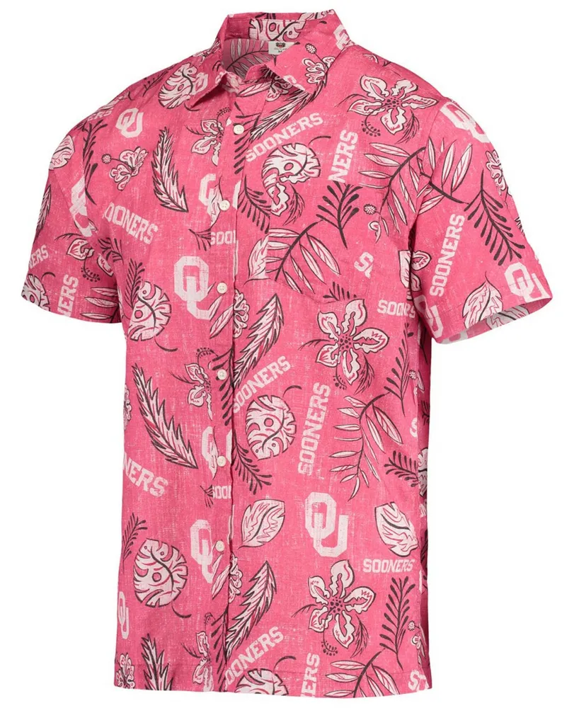 Men's Crimson Oklahoma Sooners Vintage-Like Floral Button-Up Shirt