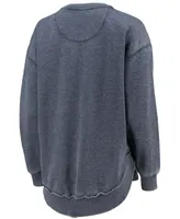 Women's Navy Auburn Tigers Vintage-Like Wash Pullover Sweatshirt