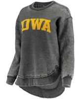 Women's Black Iowa Hawkeyes Vintage-Like Wash Pullover Sweatshirt