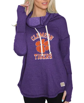 Women's Purple Clemson Tigers Funnel Neck Pullover Sweatshirt