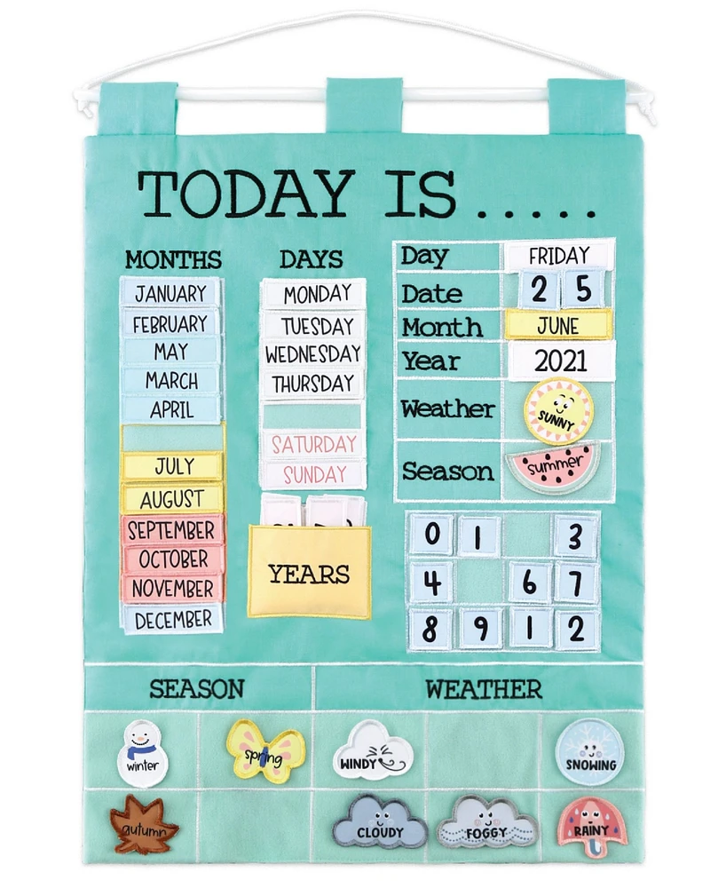 The Peanutshell Toddler Children's Learning Calendar, Teal