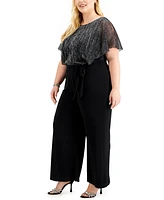 Connected Plus Shimmer-Bodice Jumpsuit