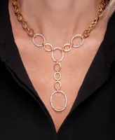 Wrapped in Love Diamond Oval Link 20" Lariat Necklace (1 ct. t.w.) in 14k Gold-Plated Sterling Silver, Created for Macy's