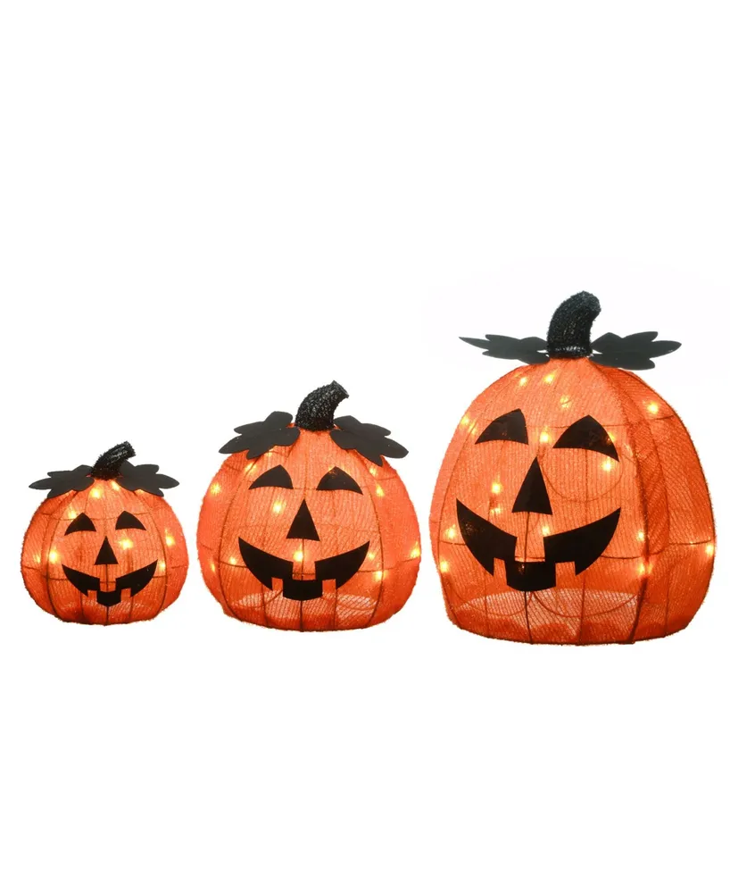 National Tree Company 15" Pre-Lit Jack-o-Lantern Trio, Set of 3