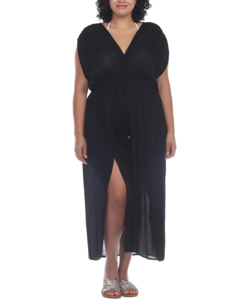 Raviya Plus Front Slit Cover-Up Maxi Dress