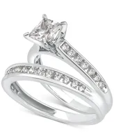 Diamond Princess-Cut Channel-Set Bridal Set (1-1/2 ct. t.w.) in 14k White Gold