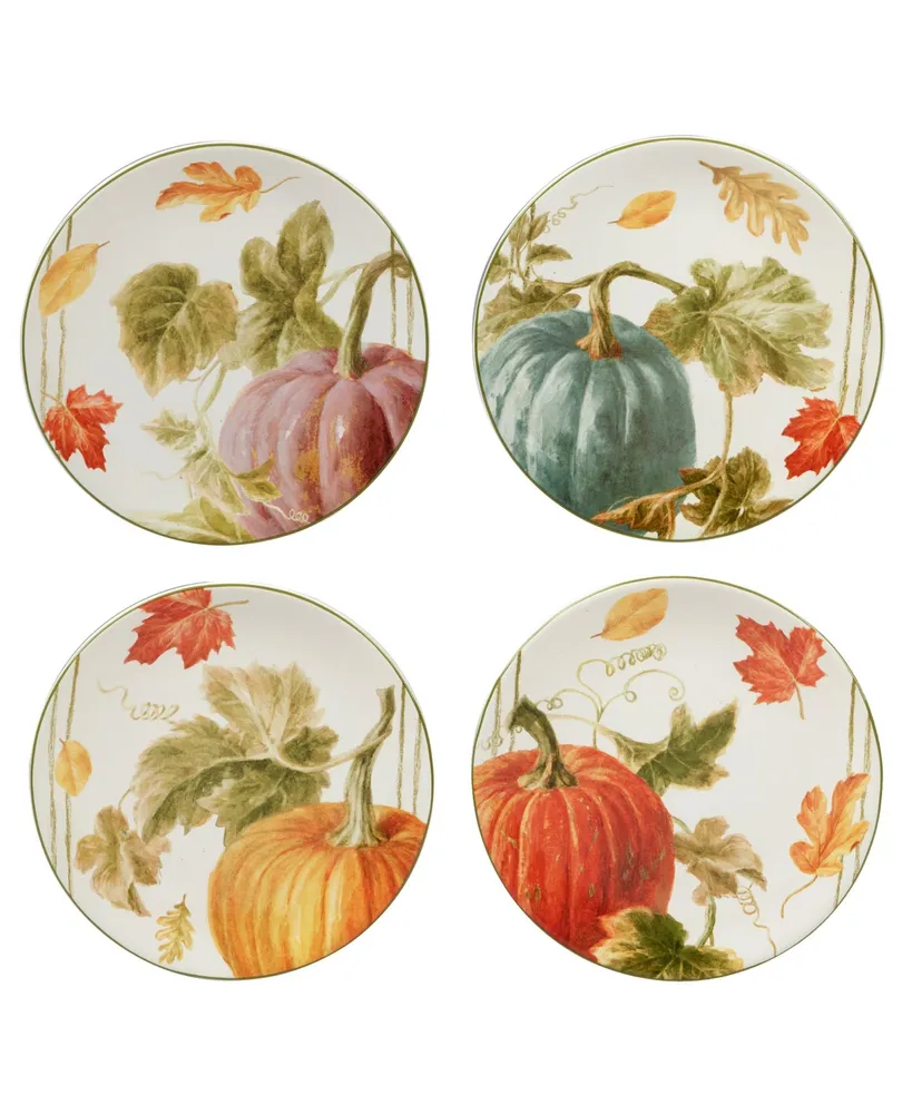 Certified International Autumn Harvest Dessert Plate, Set of 4