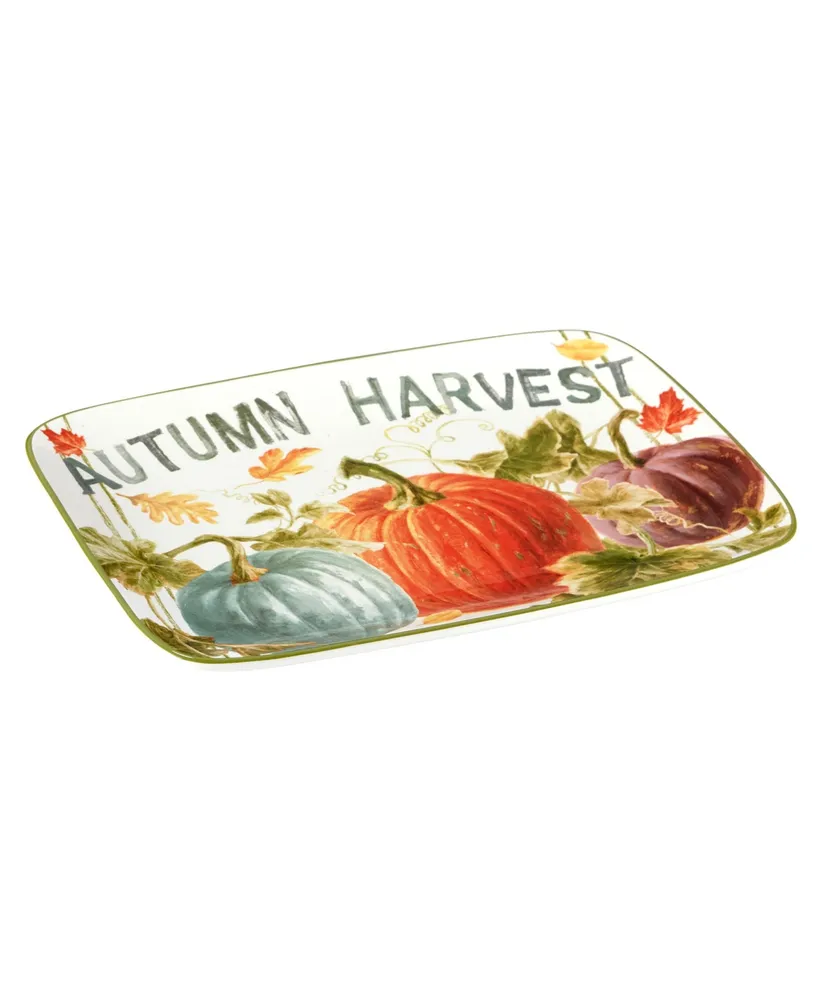 Certified International Autumn Harvest Rectangular Platter, 14" x 10"