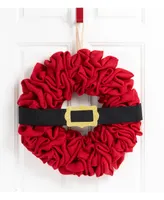 Glitzhome Christmas Belt Fabric Wreath, 18"