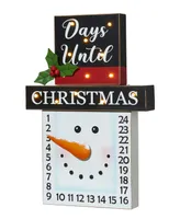 Glitzhome Wooden Christmas Snowman Countdown Calendar, 15"