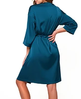 Women's Lucile Satin and Lace Robe