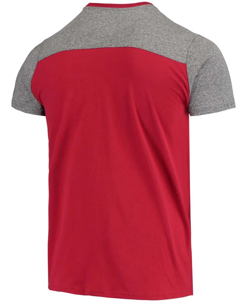 Men's Scarlet, Heathered Gray San Francisco 49Ers Gridiron Classics Field Goal Slub T-shirt