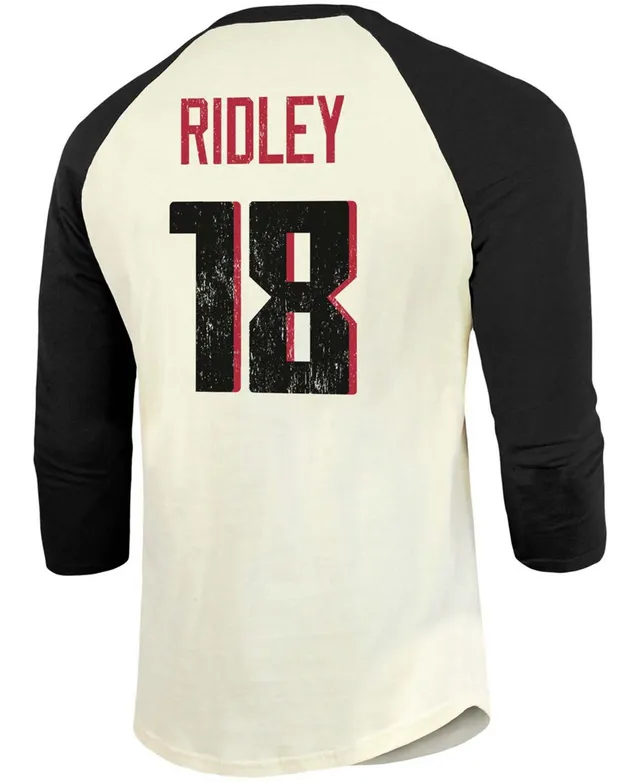 Men's Fanatics Branded Christian McCaffrey Cream/Black Carolina Panthers  Vintage Player Name & Number Raglan 3/