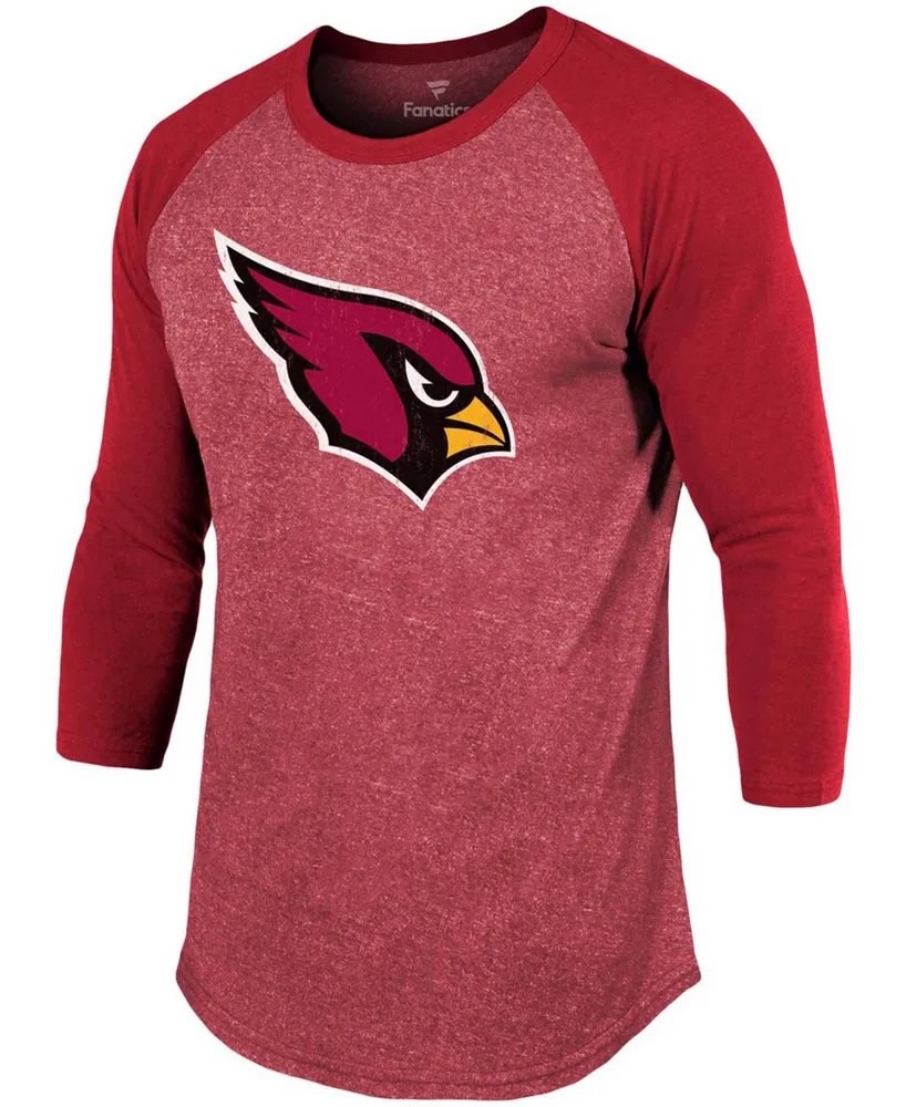 Men's Kyler Murray Cardinal Arizona Cardinals Team Player Name Number Tri-Blend Raglan 3/4 Sleeve T-shirt