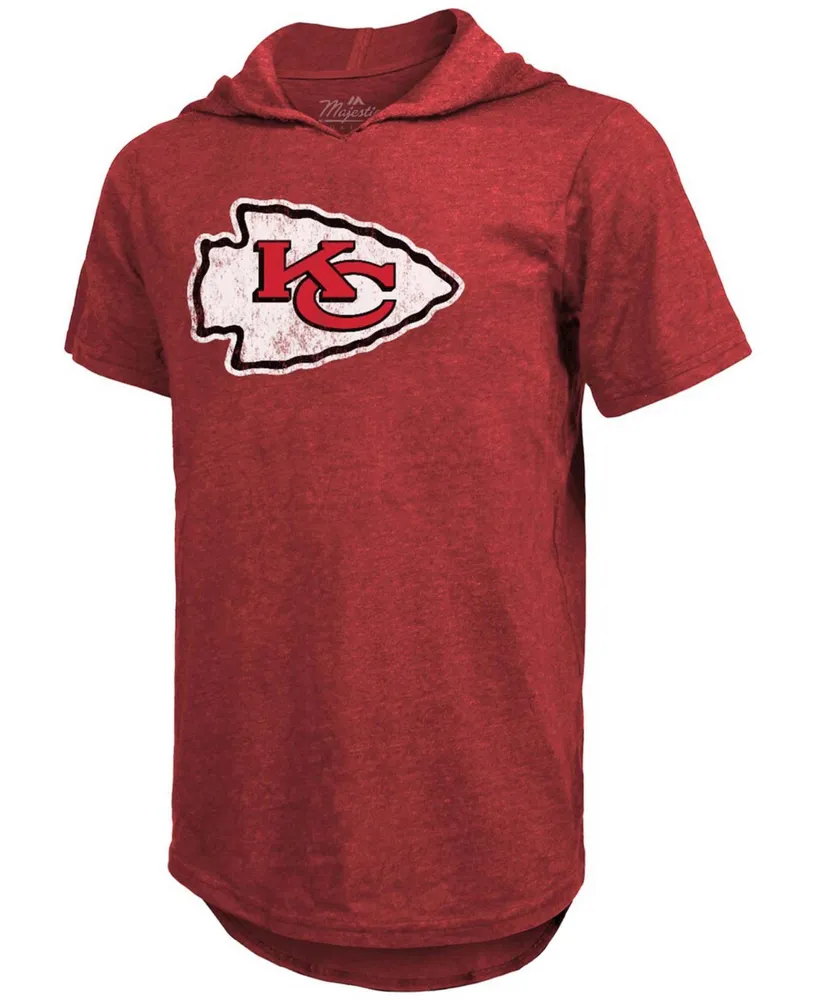 Men's Patrick Mahomes Red Kansas City Chiefs Player Name Number Tri-Blend Hoodie T-shirt