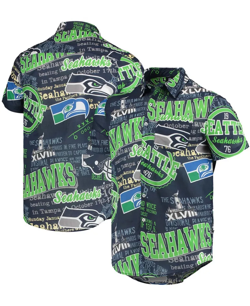 Men's College Navy Seattle Seahawks Thematic Button-Up Shirt