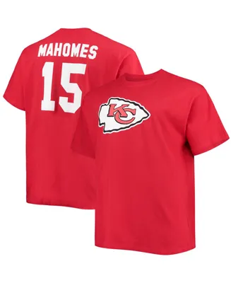 Men's Big and Tall Patrick Mahomes Red Kansas City Chiefs Player Name Number T-shirt