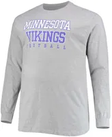 Men's Big and Tall Heathered Gray Minnesota Vikings Practice Long Sleeve T-shirt