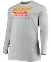 Men's Big and Tall Heathered Gray Kansas City Chiefs Practice Long Sleeve T-shirt