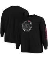 Men's Big and Tall Black Arizona Cardinals Color Pop Long Sleeve T-shirt