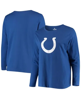 Women's Plus Royal Indianapolis Colts Primary Logo Long Sleeve T-shirt