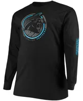 Men's Big and Tall Black Carolina Panthers Color Pop Long Sleeve T-shirt