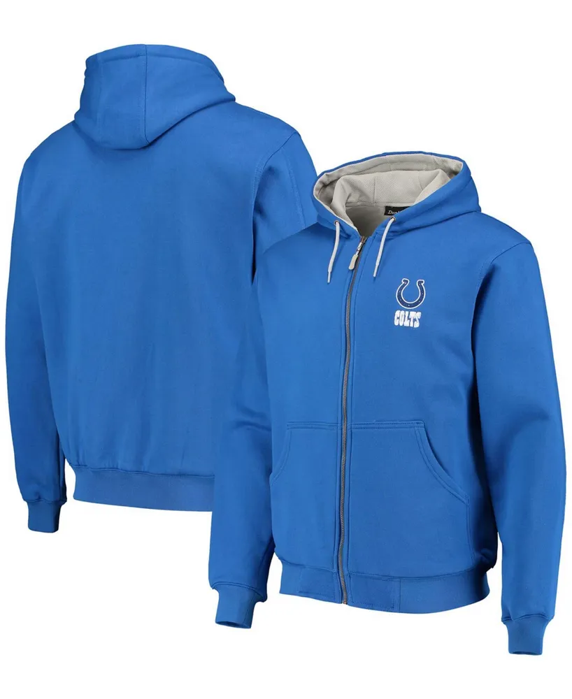 Men's Royal Indianapolis Colts Craftsman Thermal Lined Full-Zip Hoodie