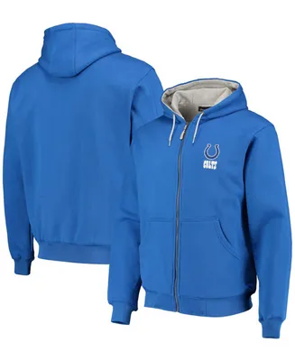 Men's Royal Indianapolis Colts Craftsman Thermal Lined Full-Zip Hoodie