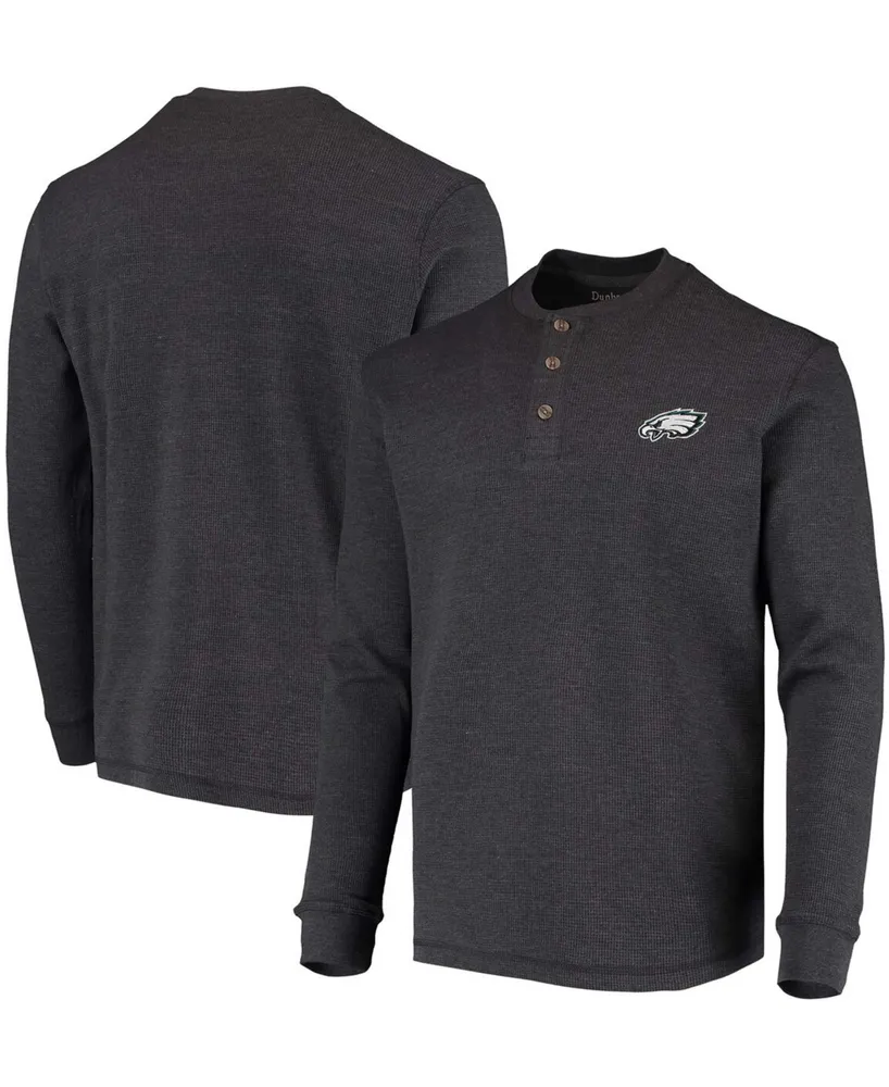 Dunbrooke Men's Charcoal Philadelphia Eagles Maverick Thermal Henley Long  Sleeve T-shirt
