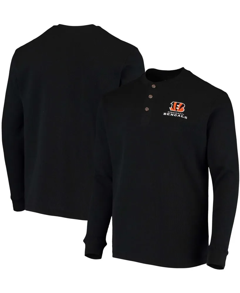 Men's Black Cincinnati Bengals Maverick Thermal Henley Long Sleeve T-shirt