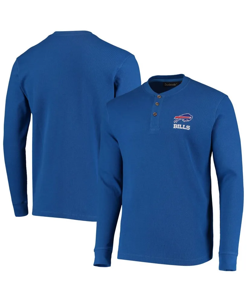 Dunbrooke Men's Royal Buffalo Bills Maverick Thermal Henley Long Sleeve  T-shirt