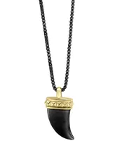 Effy Men's Claw 22" Pendant Necklace in Black Rhodium and 18k Gold-Plated Sterling Silver