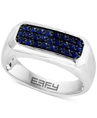 Effy Men's Sapphire Cluster Ring (5/8 ct. t.w.) in Sterling Silver