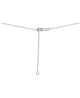 Sapphire (7/8 ct. t.w.) & Diamond (1/20 ct. t.w.) Oval Halo Pendant Necklace in 14k White Gold, 16" + 2" extender