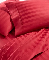 Aq Textiles Bergen House Stripe 1000 Thread Count 100% Certified Egyptian Cotton 4-Pc. Sheet Set, California King