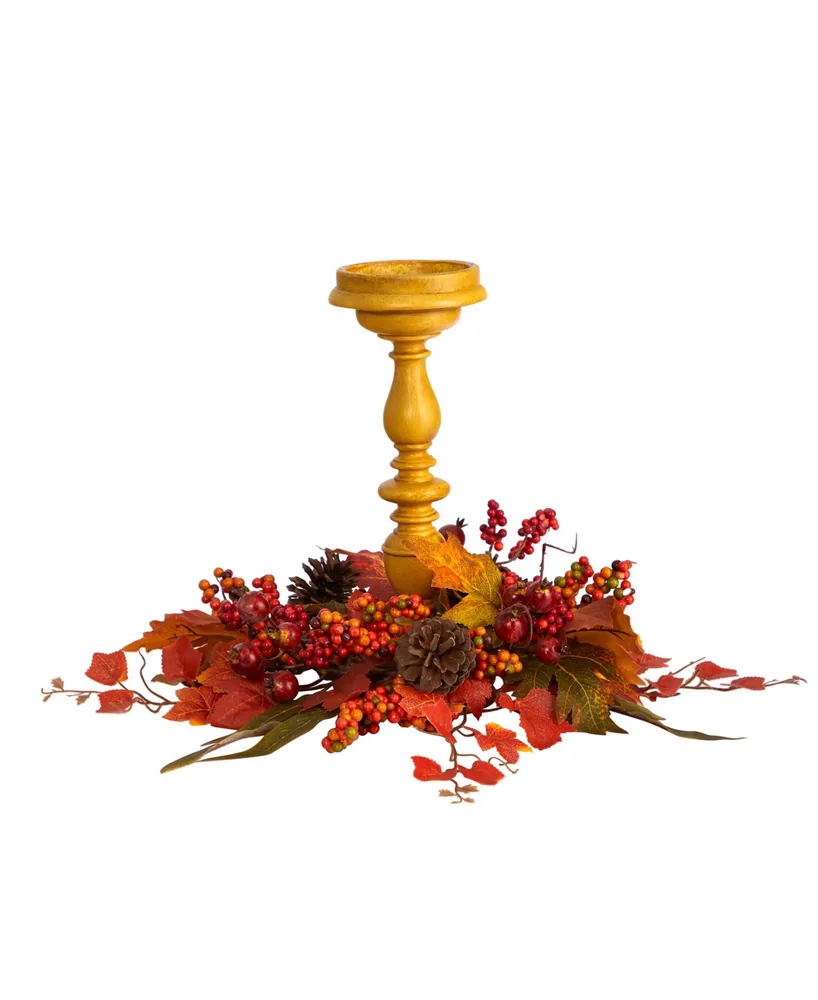 15" Harvest Fall Artificial Candelabrum Arrangement