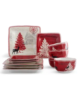 222 Fifth Northwood Cottage 12 Pc. Dinnerware Set, Service for 4